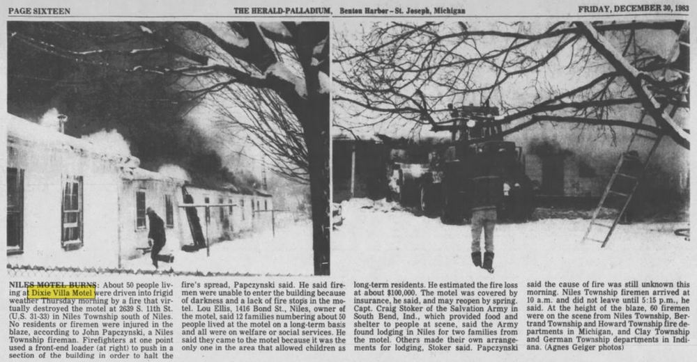 Dixie Villa Motel - Dec 30 1983 Fire (newer photo)